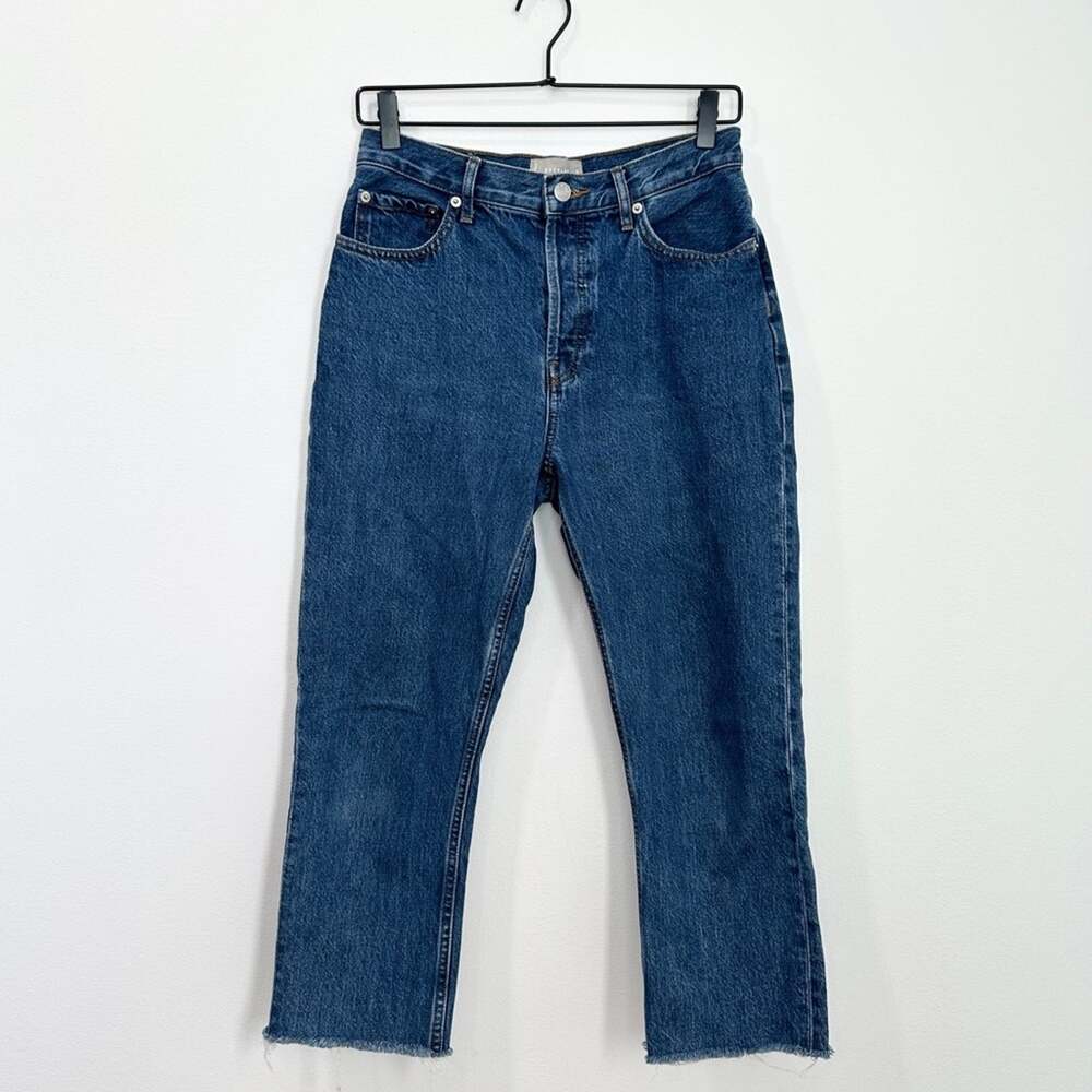 Everlane The ’90s Cheeky Jean Raw Hem Ankle size 27 Preppy Classic High Rise